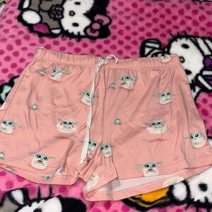 Pink Baby Yoda Women's Shorts